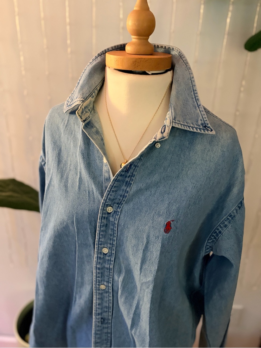 Vintage 90s Ralph Lauren Denim Button Down XL Oversized Womens Gorpcore